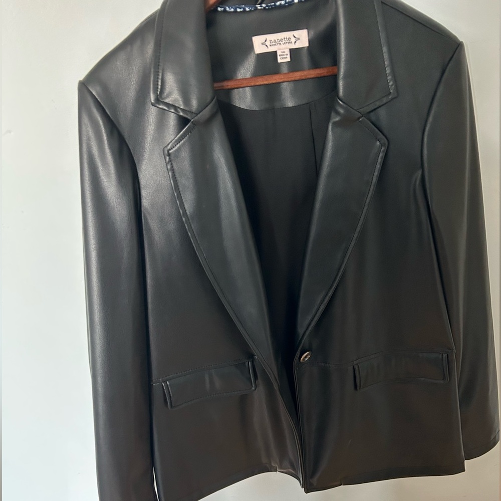 Faux leather jacket black